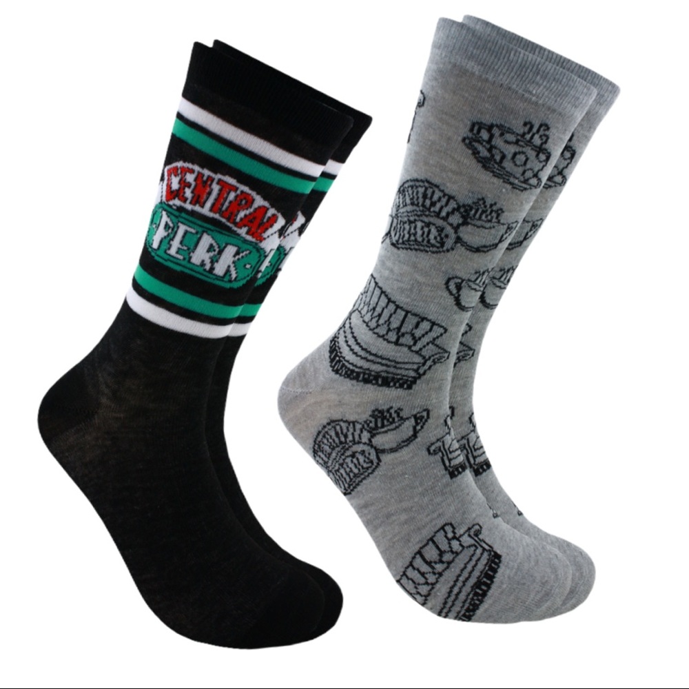 NWT 2 Pair FRIENDS Central Perk TV SOCKS Men’s